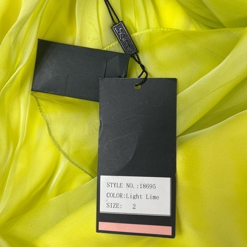 La Femme light lime green fairy core elegance beaded bodice gown . Size 2 - Picture 6 of 14